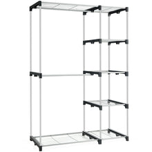 Load image into Gallery viewer, Gymax Freestanding Clothes Garment Organizer Closet Rack w/5 Shelves &amp;2 Hanging Rods
