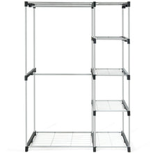 Load image into Gallery viewer, Gymax Freestanding Clothes Garment Organizer Closet Rack w/5 Shelves &amp;2 Hanging Rods
