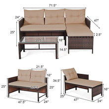 Load image into Gallery viewer, Gymax 3PC Rattan Furniture Set Outdoor Patio Couch Sofa Wicker Set

