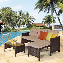 Load image into Gallery viewer, Gymax 3PC Rattan Furniture Set Outdoor Patio Couch Sofa Wicker Set
