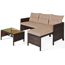 Load image into Gallery viewer, Gymax 3PC Rattan Furniture Set Outdoor Patio Couch Sofa Wicker Set

