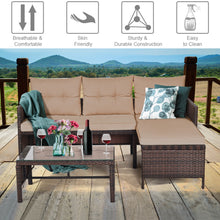 Load image into Gallery viewer, Gymax 3PC Rattan Furniture Sofa Lounge Chaise Set Outdoor Patio Garden
