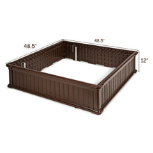 Load image into Gallery viewer, Gymax 4 Pcs 48.5'' Raised Garden Bed Square Plant Box Planter Flower Vegetable Brown
