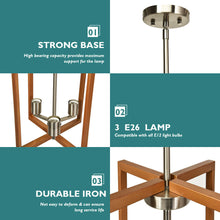 Load image into Gallery viewer, Gymax 3-Lights Pendant Lamp Flush Mount Geometric Metal Chandelier w/ Iron Lamp Shade

