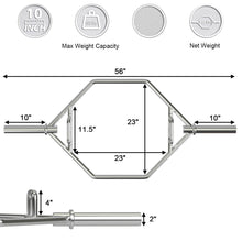 Load image into Gallery viewer, Gymax 56&#39;&#39; Olympic Hexagon Deadlift Bar Trap Bar w/ Folding Grips Powerlifting Push ups
