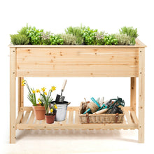 Load image into Gallery viewer, Gymax Wooden Raised Elevated Garden Bed Planter Box Flower Vegetable Natural
