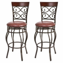 Load image into Gallery viewer, Gymax 2PCS Retro Swivel Bar Stools w/ Padded Seat Home Kitchen Pub Bistro
