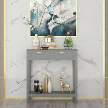 Load image into Gallery viewer, Gymax Accent Console Table Entryway Sofa Foyer Table Storage Shelf W/2 Drawers Gray
