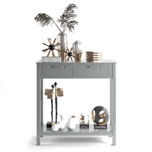 Load image into Gallery viewer, Gymax Accent Console Table Entryway Sofa Foyer Table Storage Shelf W/2 Drawers Gray
