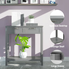 Load image into Gallery viewer, Gymax Accent Console Table Entryway Sofa Foyer Table Storage Shelf W/2 Drawers Gray
