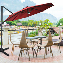 Load image into Gallery viewer, Gymax 10ft Solar LED Cantilever Offset Patio Umbrella 360¡ã Rotation Aluminum
