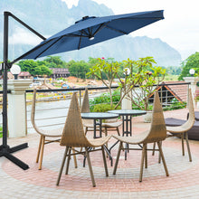 Load image into Gallery viewer, Gymax 10ft Solar LED Cantilever Offset Patio Umbrella 360¡ã Rotation Aluminum
