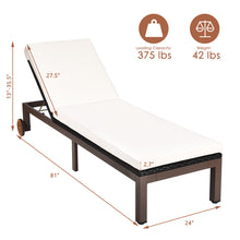 Load image into Gallery viewer, Gymax Patio Adjustable Rattan Recliner Chaise Lounge Chair w/ Cushion Wheels
