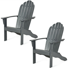 Load image into Gallery viewer, Gymax 2PCS Wooden Classic Adirondack Chair Lounge Chair Outdoor Patio Grey
