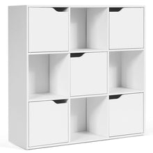 Load image into Gallery viewer, Gymax 9 Cube Bookcase Cabinet Wood Bookcase Storage Shelves Room Divider Organization
