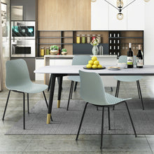 Load image into Gallery viewer, Gymax Set of 4 Dining Chair Modern Mid-Century Plastic Side Chair w/ Metal Legs Sage
