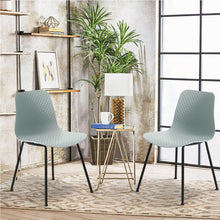 Load image into Gallery viewer, Gymax Set of 4 Dining Chair Modern Mid-Century Plastic Side Chair w/ Metal Legs Sage
