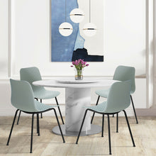 Load image into Gallery viewer, Gymax Set of 4 Dining Chair Modern Mid-Century Plastic Side Chair w/ Metal Legs Sage
