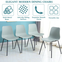 Load image into Gallery viewer, Gymax Set of 4 Dining Chair Modern Mid-Century Plastic Side Chair w/ Metal Legs Sage
