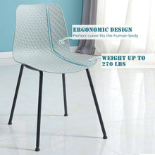 Load image into Gallery viewer, Gymax Set of 4 Dining Chair Modern Mid-Century Plastic Side Chair w/ Metal Legs Sage
