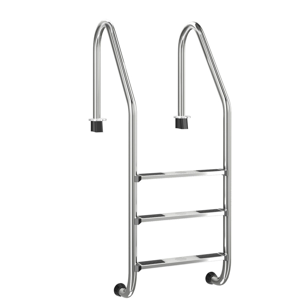 Gymax 3 Step Stainless Steel Swimming Pool Ladder Handrail for In Ground Pool