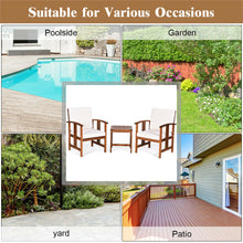 Load image into Gallery viewer, Gymax 3PC Outdoor Patio Sofa Furniture Set Solid Wood Cushioned Conversation Set White
