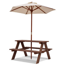 Load image into Gallery viewer, Gymax Children Outdoor 4 Seat Kids Picnic Table Bench with Folding Umbrella
