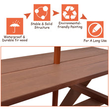 Load image into Gallery viewer, Gymax Children Outdoor 4 Seat Kids Picnic Table Bench with Folding Umbrella
