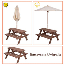 Load image into Gallery viewer, Gymax Children Outdoor 4 Seat Kids Picnic Table Bench with Folding Umbrella
