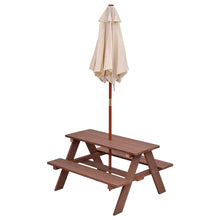 Load image into Gallery viewer, Gymax Children Outdoor 4 Seat Kids Picnic Table Bench with Folding Umbrella
