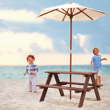 Load image into Gallery viewer, Gymax Children Outdoor 4 Seat Kids Picnic Table Bench with Folding Umbrella

