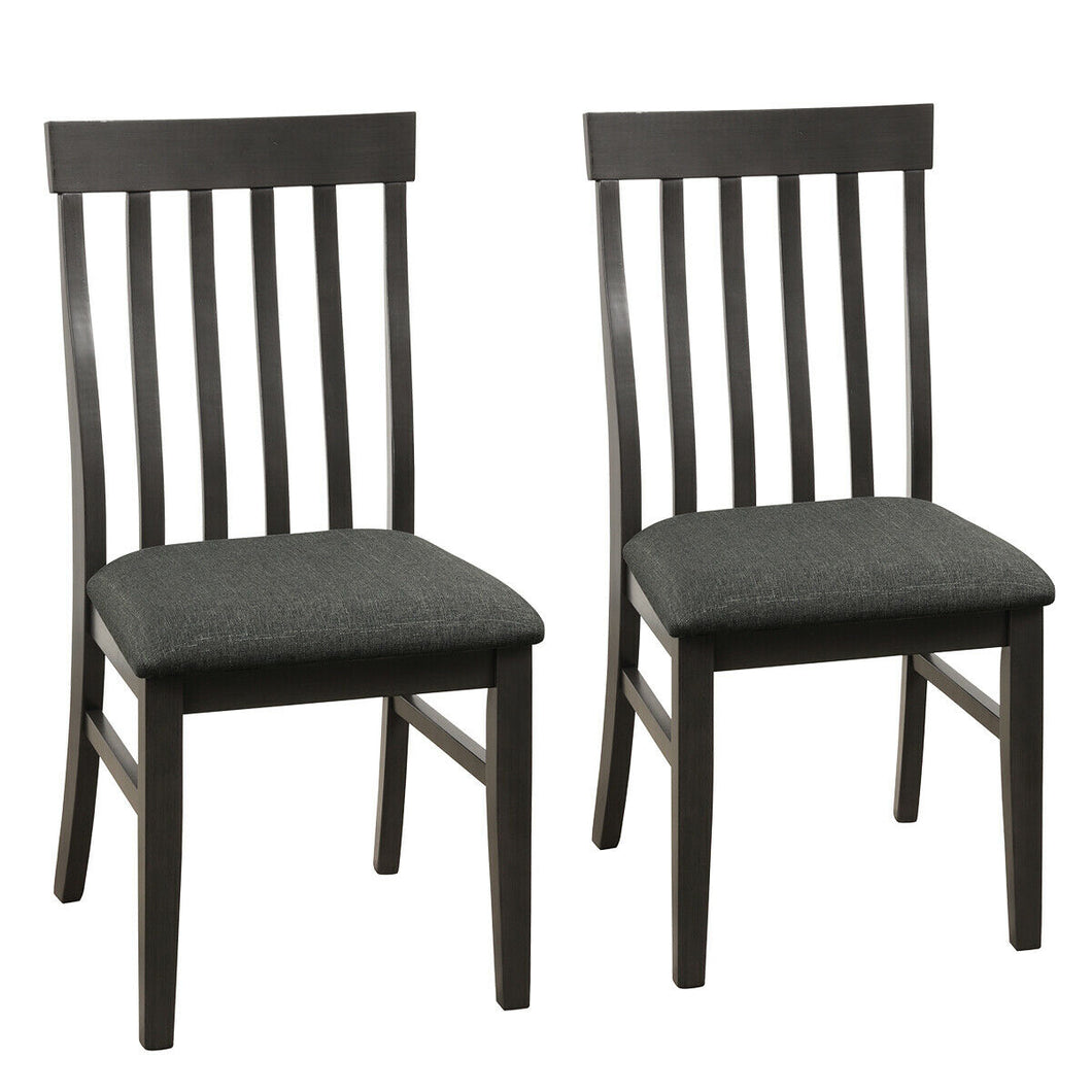 Gymax Set of 2 Wood Dining Chair High Back Upholstered Armless Side Chair Home Kitchen