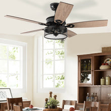 Load image into Gallery viewer, Gymax 48&#39;&#39; Ceiling Fan Industrial Cage Light w/ Reversible Blades Remote Control Indoor
