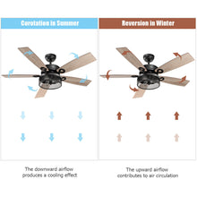 Load image into Gallery viewer, Gymax 48&#39;&#39; Ceiling Fan Industrial Cage Light w/ Reversible Blades Remote Control Indoor
