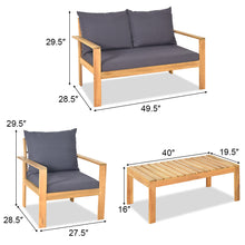 Load image into Gallery viewer, Gymax 8PCS Cushioned Wooden Conversation Set Patio Outdoor Furniture Set
