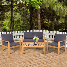 Load image into Gallery viewer, Gymax 8PCS Cushioned Wooden Conversation Set Patio Outdoor Furniture Set

