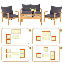 Load image into Gallery viewer, Gymax 8PCS Cushioned Wooden Conversation Set Patio Outdoor Furniture Set

