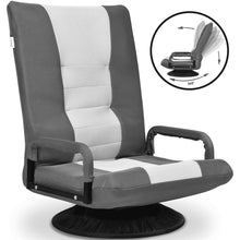 Load image into Gallery viewer, Gymax Gaming Floor Chair Folding Lazy Sofa 6-Position Adjustable Swivel w/Armrest

