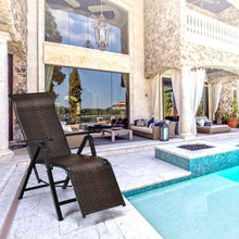 Load image into Gallery viewer, Gymax 2PCS Patio Rattan Folding Lounge Chair Recliner Back Adjustable Beach Yard Pool
