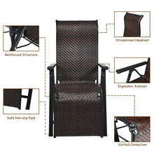 Load image into Gallery viewer, Gymax 2PCS Patio Rattan Folding Lounge Chair Recliner Back Adjustable Beach Yard Pool
