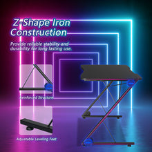 Load image into Gallery viewer, Gymax 43.5 inch Gaming Desk Z Shape Office PC Computer Desk Gamer Tables w/ LED Lights
