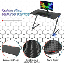 Load image into Gallery viewer, Gymax 43.5 inch Gaming Desk Z Shape Office PC Computer Desk Gamer Tables w/ LED Lights
