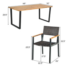 Load image into Gallery viewer, Gymax 7PCS Patio Garden Dining Set Outdoor Dining Furniture Set w/ Umbrella Hole
