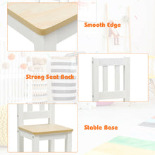 Load image into Gallery viewer, Gymax 4 PCS Kids Wood Table Chairs Set w/ Storage Stool Toddler Furniture Set Nature
