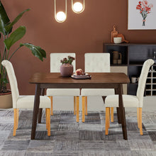 Load image into Gallery viewer, Gymax 4PCS Upholstered Dining Chair High Back Armless Chair w/ Wooden Legs Beige
