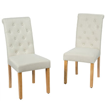 Load image into Gallery viewer, Gymax 4PCS Upholstered Dining Chair High Back Armless Chair w/ Wooden Legs Beige
