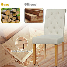 Load image into Gallery viewer, Gymax 4PCS Upholstered Dining Chair High Back Armless Chair w/ Wooden Legs Beige
