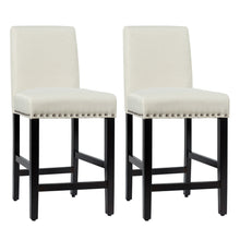 Load image into Gallery viewer, Gymax 4PCS Upholstered Counter Stools Bar Stool Home Kitchen w/ Wooden Legs Beige
