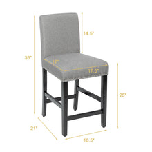 Load image into Gallery viewer, Gymax 4PCS Upholstered Counter Stools Bar Stool Home Kitchen w/ Wooden Legs Grey
