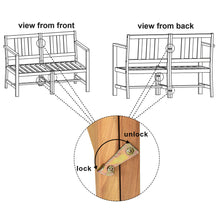 Load image into Gallery viewer, Gymax 3 in 1 Acacia Wood Furniture Set Patio Outdoor w/ Cushion Coffee Table
